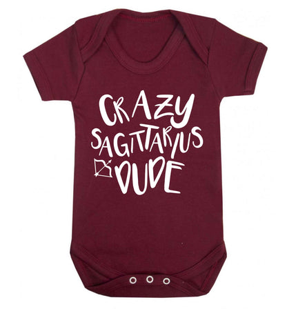 Crazy sagittarius dude Baby Vest maroon 18-24 months