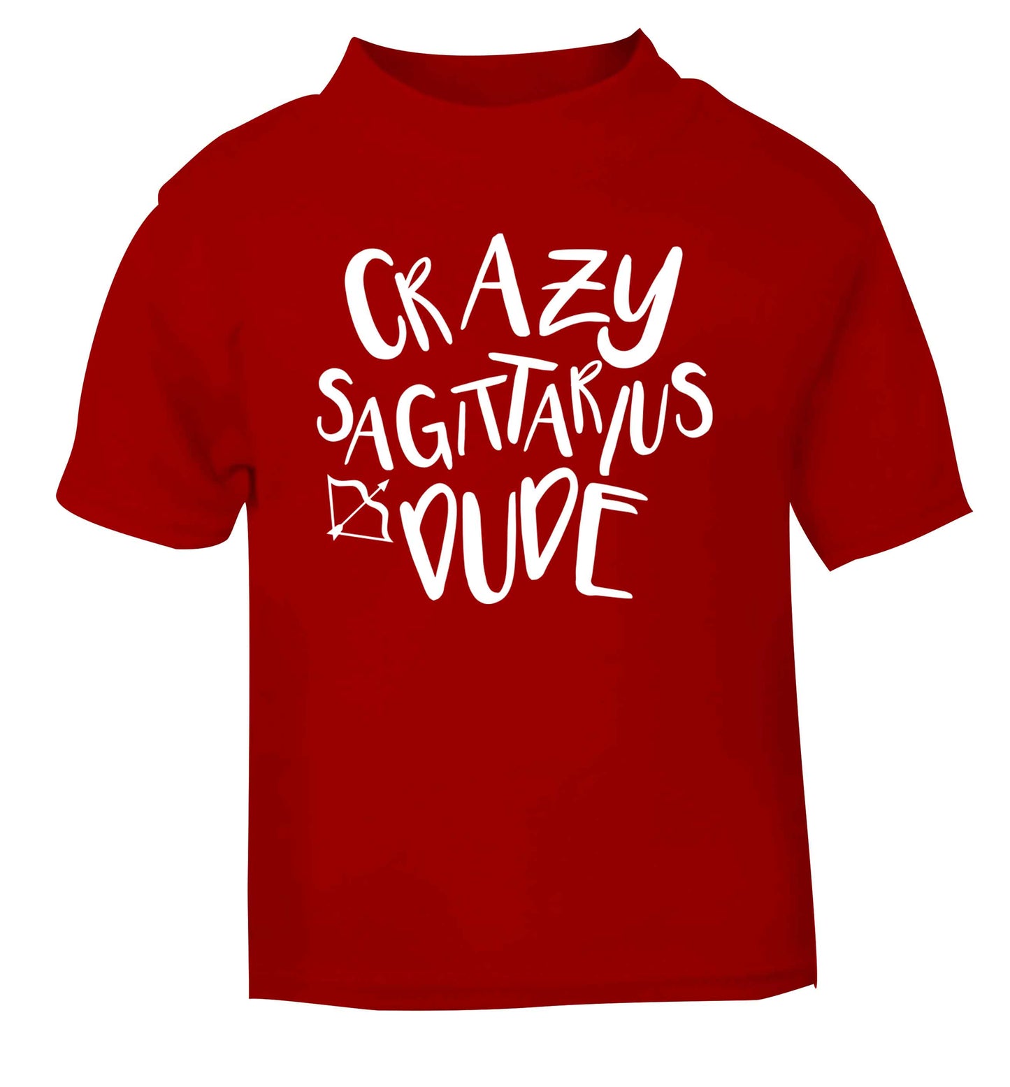 Crazy sagittarius dude red Baby Toddler Tshirt 2 Years