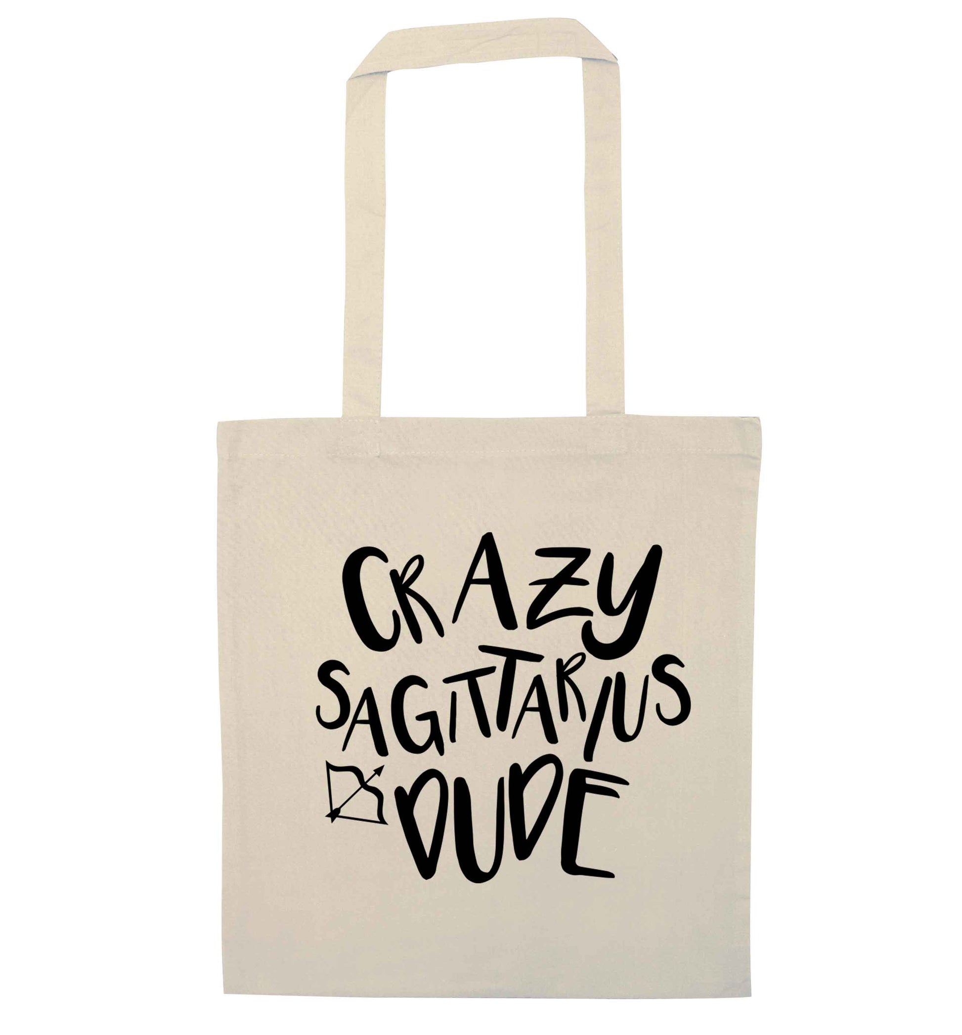 Crazy sagittarius dude natural tote bag