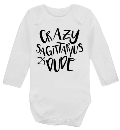 Crazy sagittarius dude Baby Vest long sleeved white 6-12 months