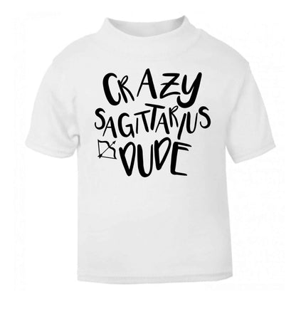 Crazy sagittarius dude white Baby Toddler Tshirt 2 Years