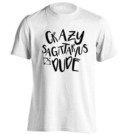 Crazy sagittarius dude adults unisex white Tshirt 2XL