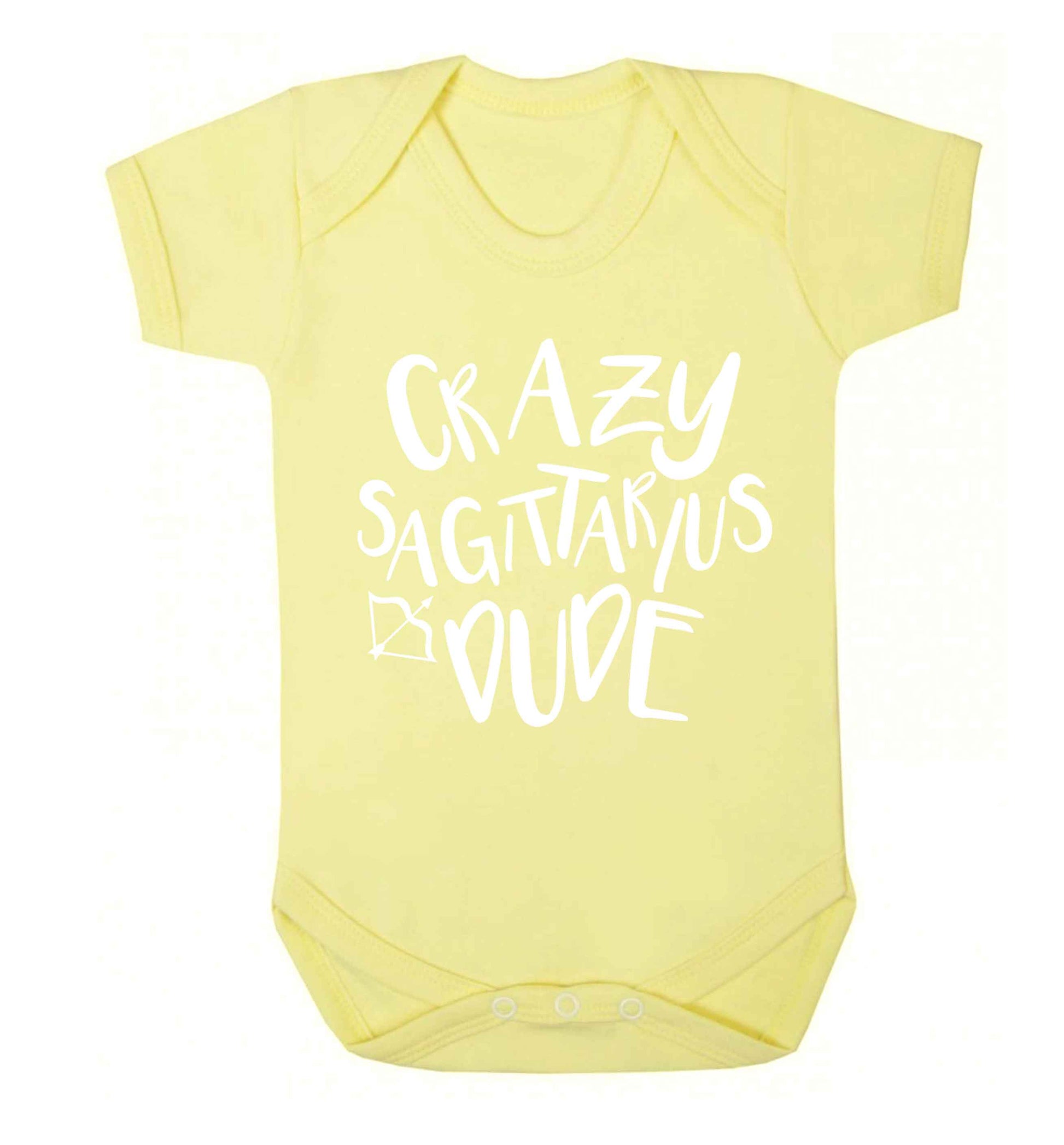 Crazy sagittarius dude Baby Vest pale yellow 18-24 months