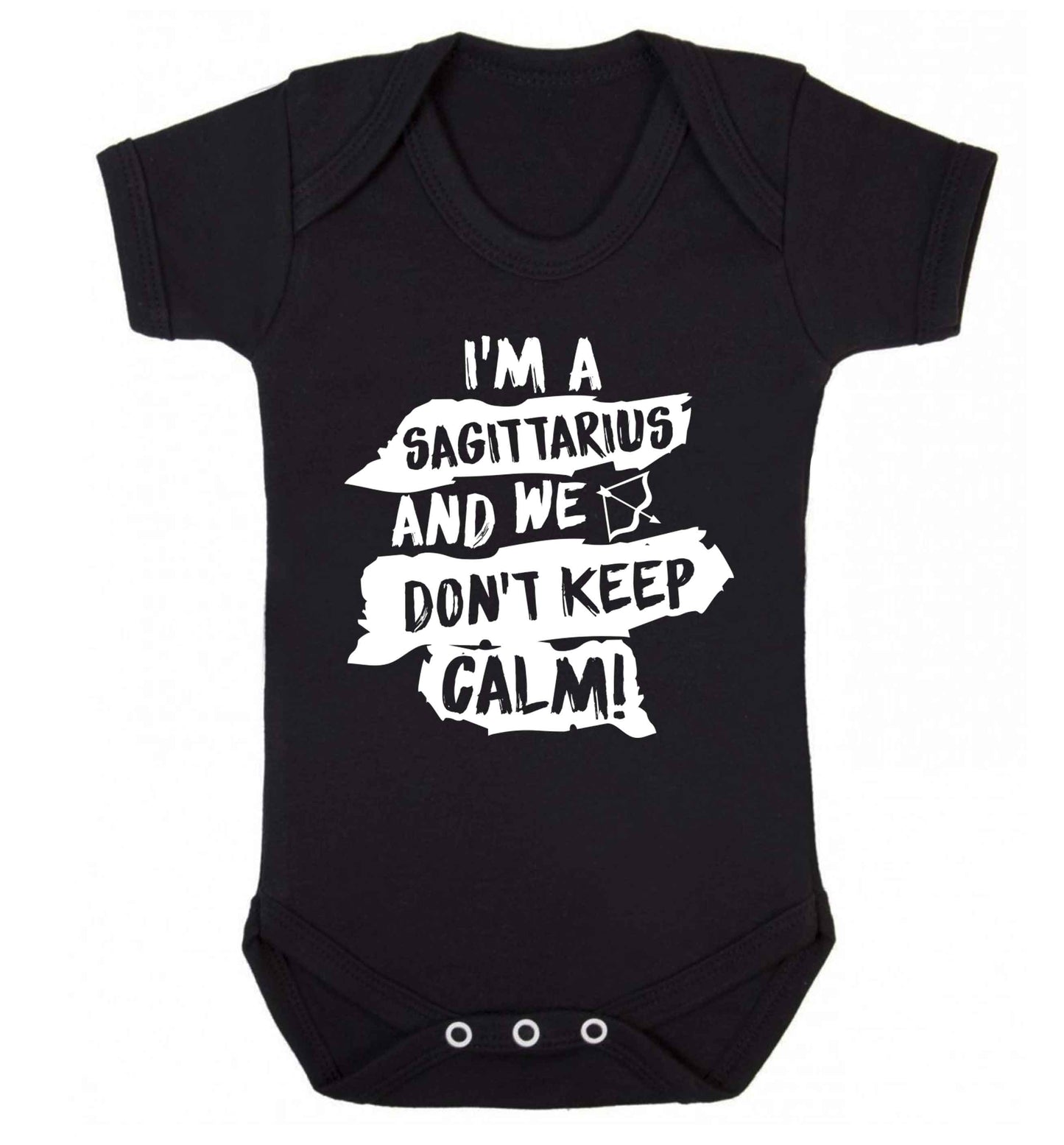 I'm a sagittarius and we don't keep calm Baby Vest black 18-24 months