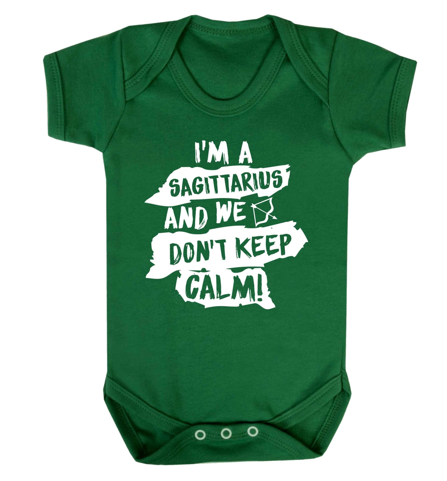 I'm a sagittarius and we don't keep calm Baby Vest green 18-24 months