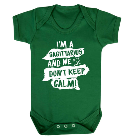 I'm a sagittarius and we don't keep calm Baby Vest green 18-24 months