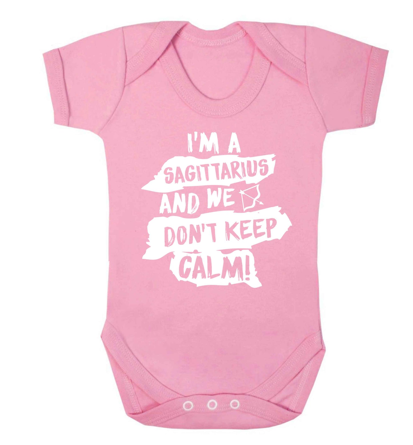 I'm a sagittarius and we don't keep calm Baby Vest pale pink 18-24 months