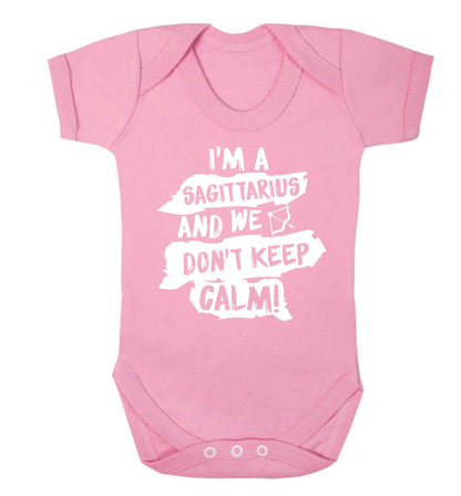 I'm a sagittarius and we don't keep calm Baby Vest pale pink 18-24 months
