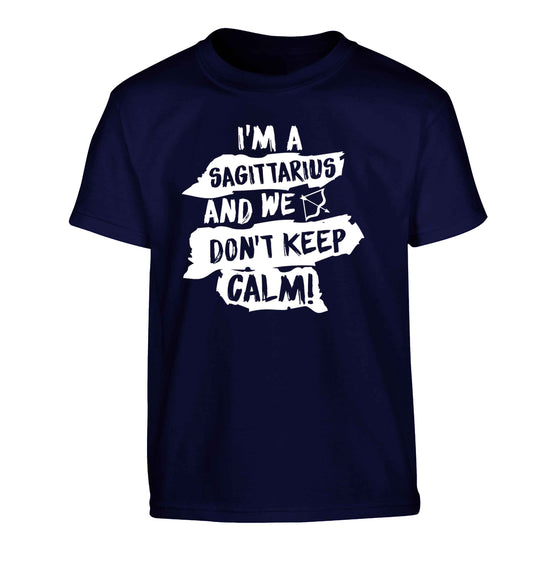 I'm a sagittarius and we don't keep calm Children's navy Tshirt 12-13 Years