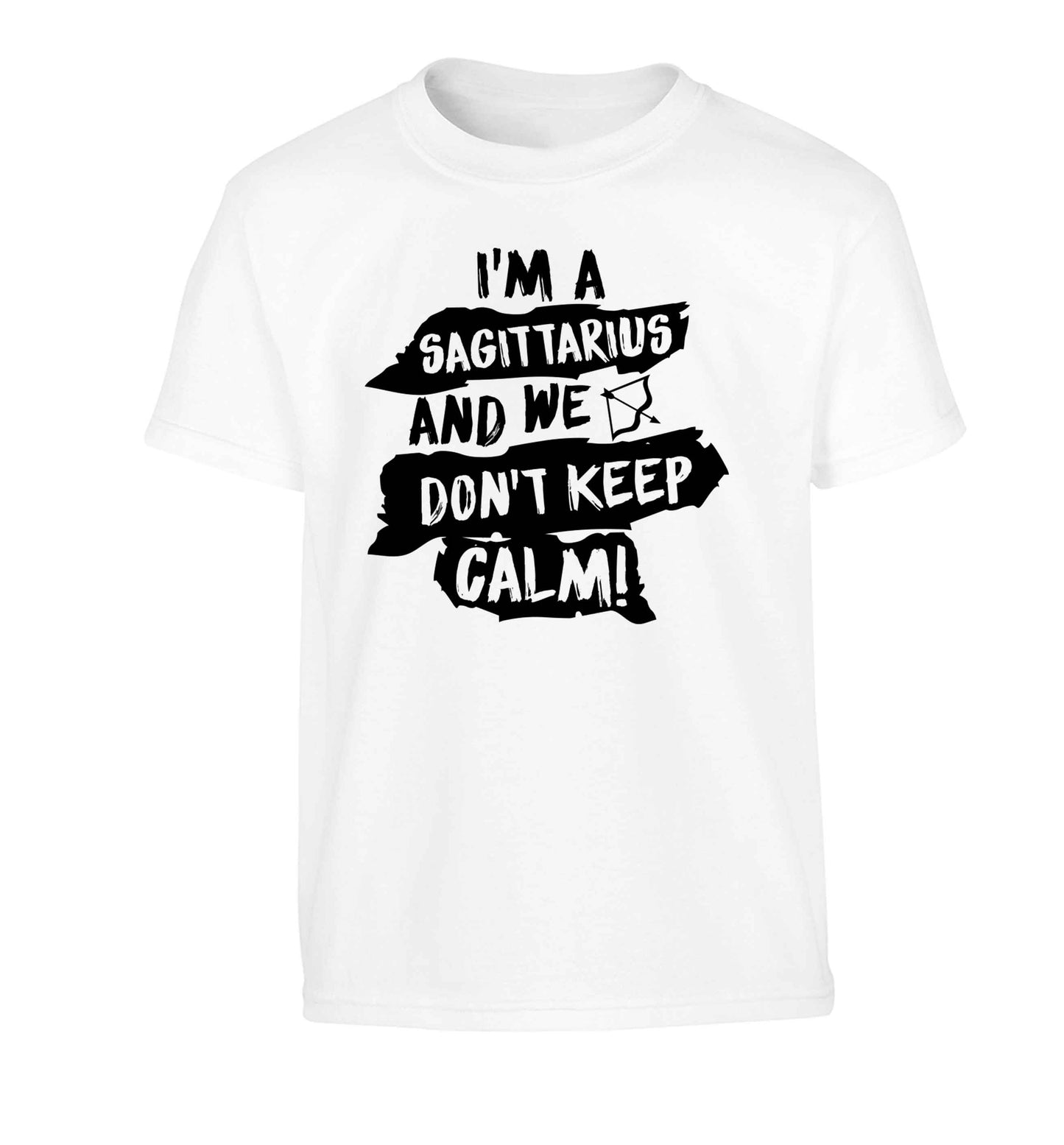 I'm a sagittarius and we don't keep calm Children's white Tshirt 12-13 Years