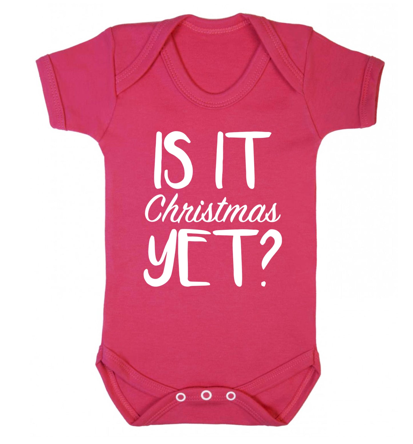Is it Christmas yet? Baby Vest dark pink 18-24 months