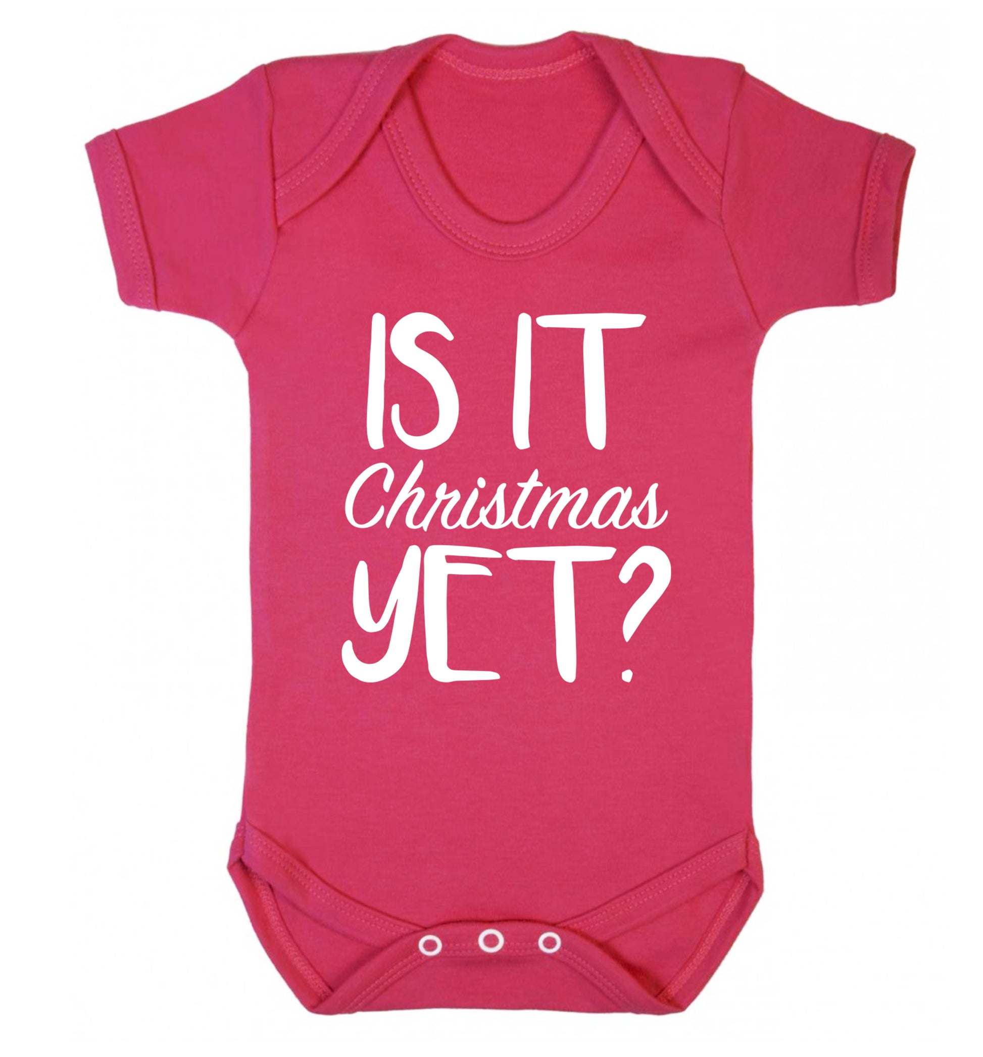 Is it Christmas yet? Baby Vest dark pink 18-24 months
