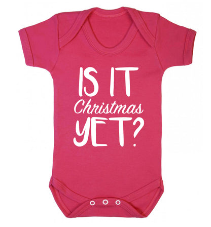 Is it Christmas yet? Baby Vest dark pink 18-24 months