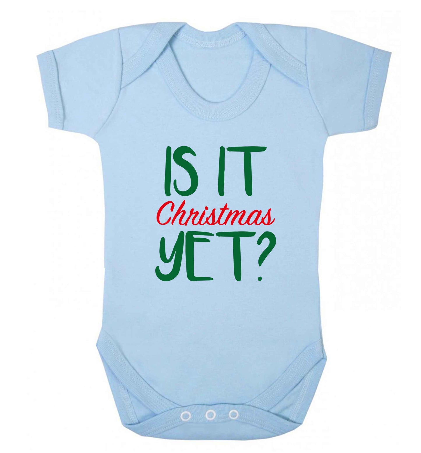 Is it Christmas yet? baby vest pale blue 18-24 months
