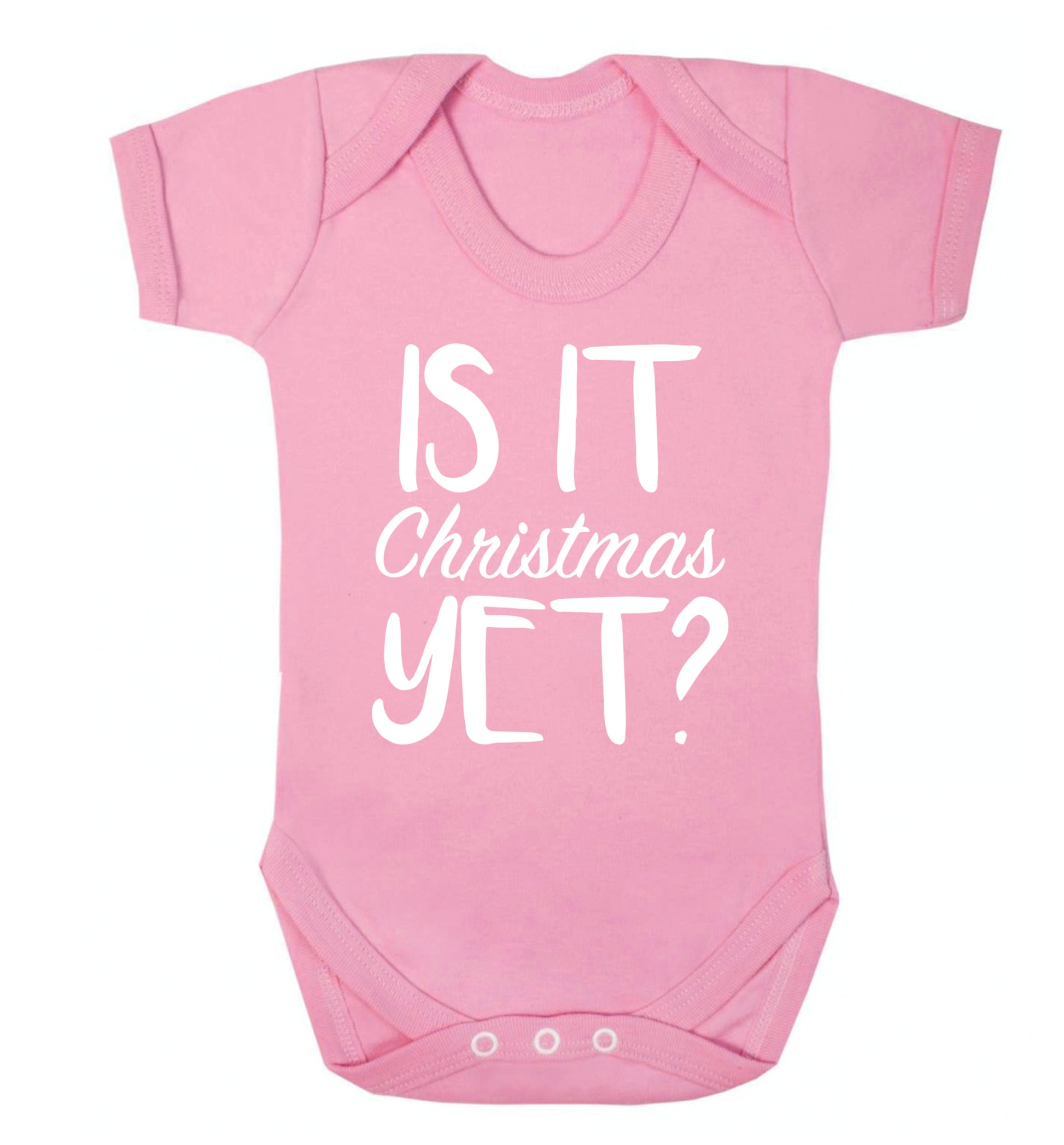 Is it Christmas yet? Baby Vest pale pink 18-24 months