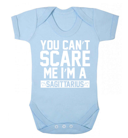 You can't scare me I'm a sagittarius Baby Vest pale blue 18-24 months