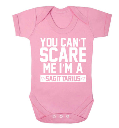 You can't scare me I'm a sagittarius Baby Vest pale pink 18-24 months