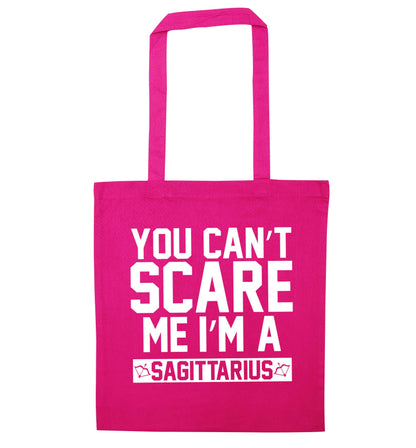 You can't scare me I'm a sagittarius pink tote bag