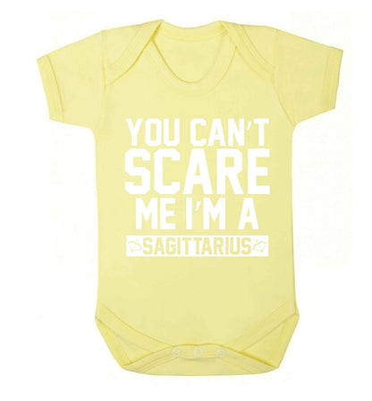 You can't scare me I'm a sagittarius Baby Vest pale yellow 18-24 months