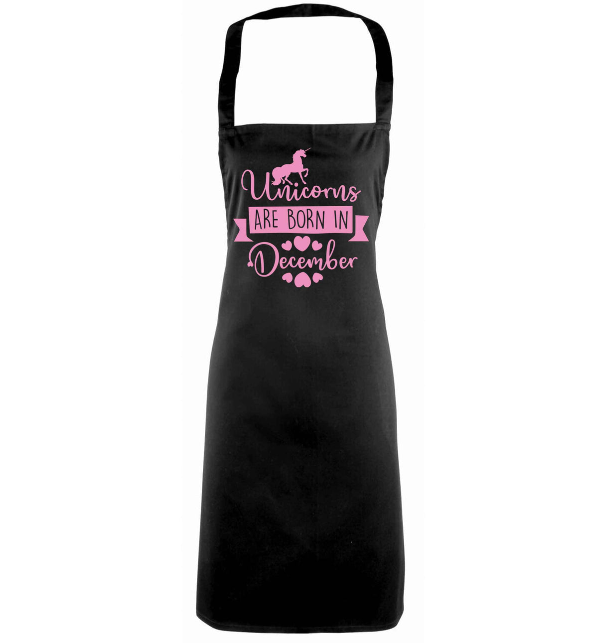 Unicorns are born in December black apron