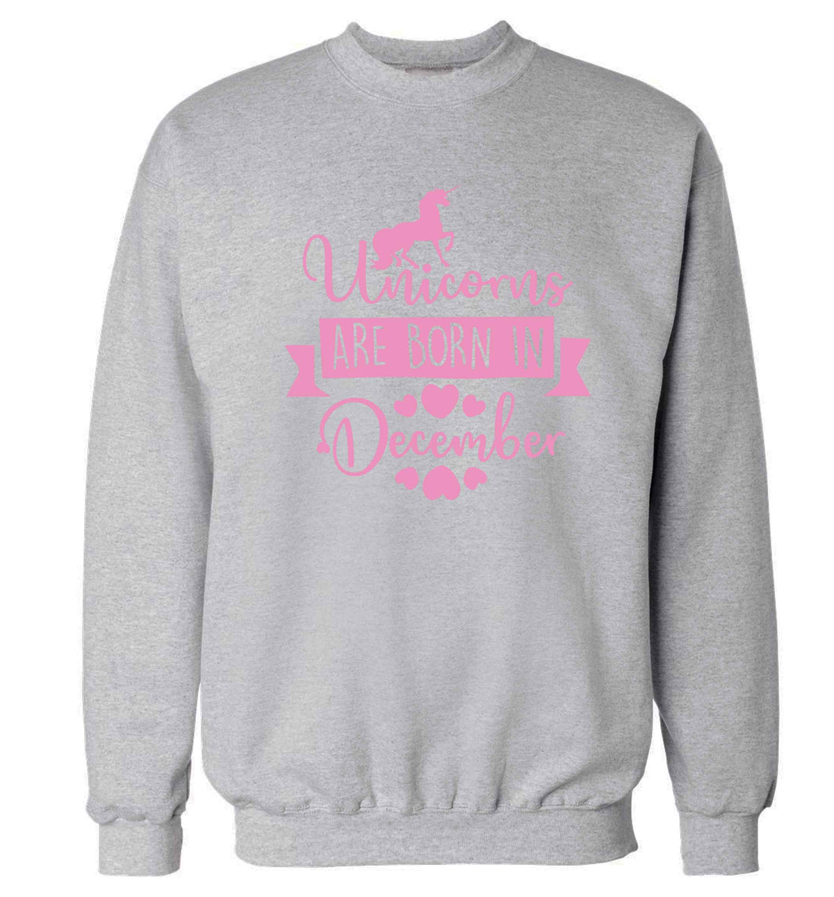Unicorns are born in December Adult's unisex grey Sweater 2XL