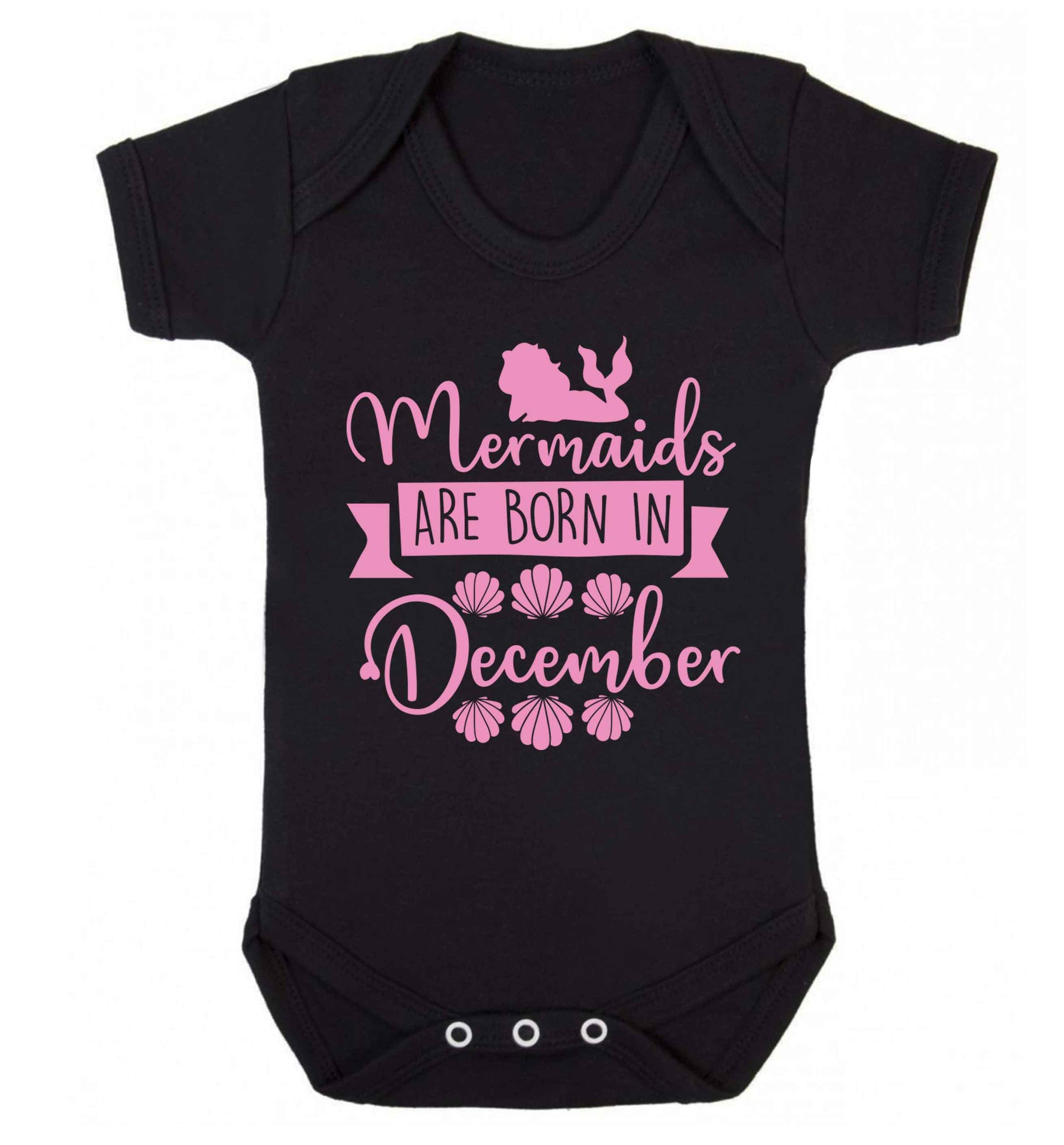 Mermaids are born in December Baby Vest black 18-24 months