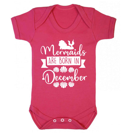 Mermaids are born in December Baby Vest dark pink 18-24 months