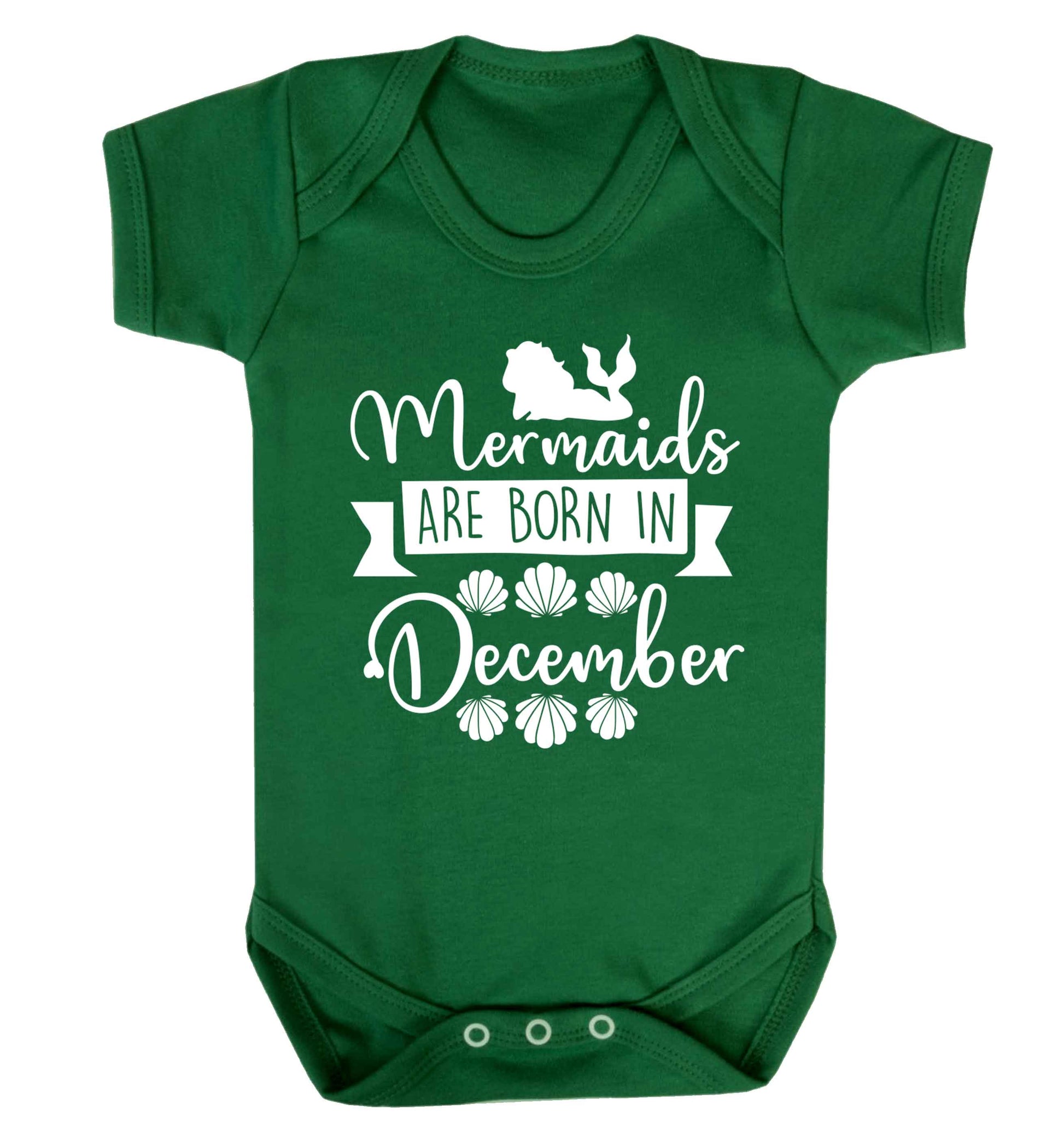 Mermaids are born in December Baby Vest green 18-24 months