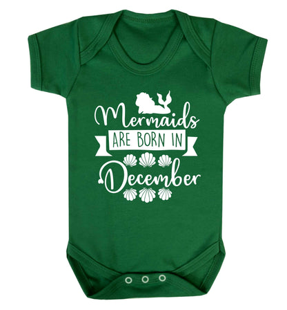 Mermaids are born in December Baby Vest green 18-24 months