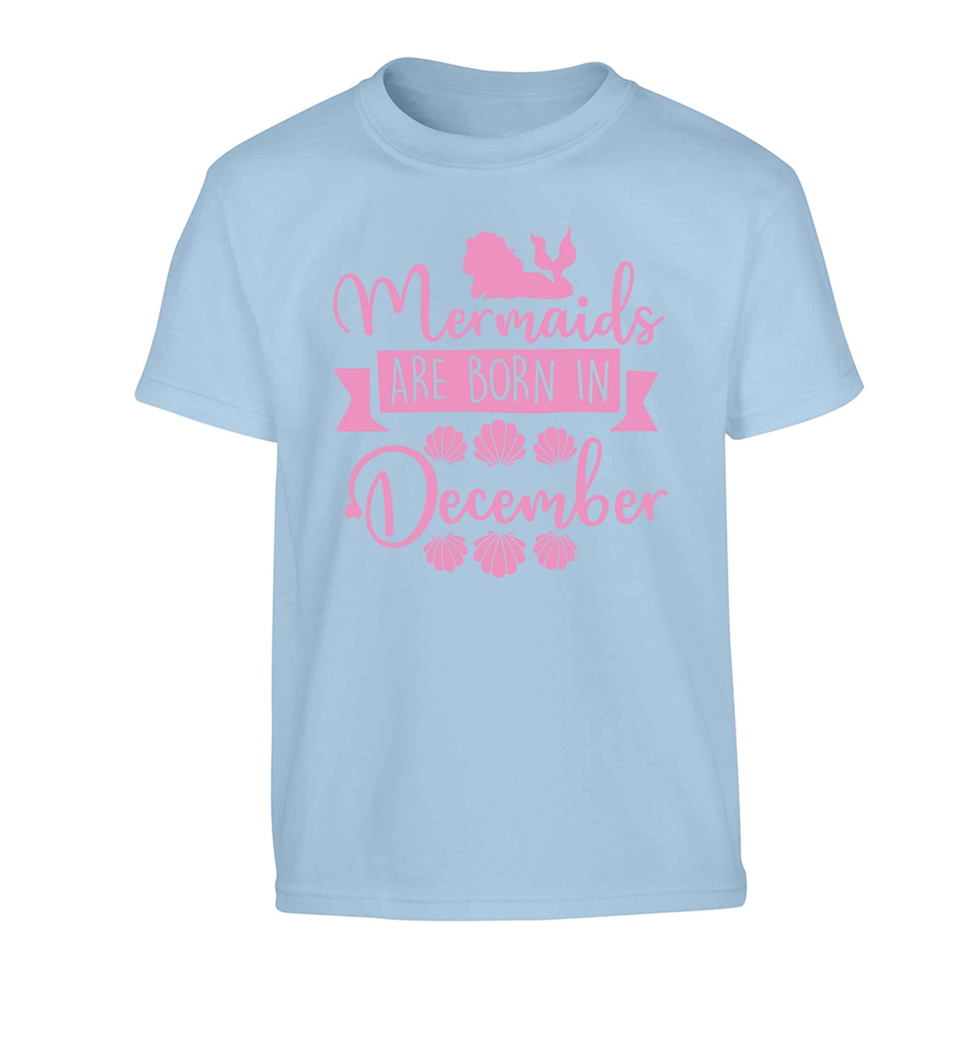 Mermaids are born in December Children's light blue Tshirt 12-13 Years
