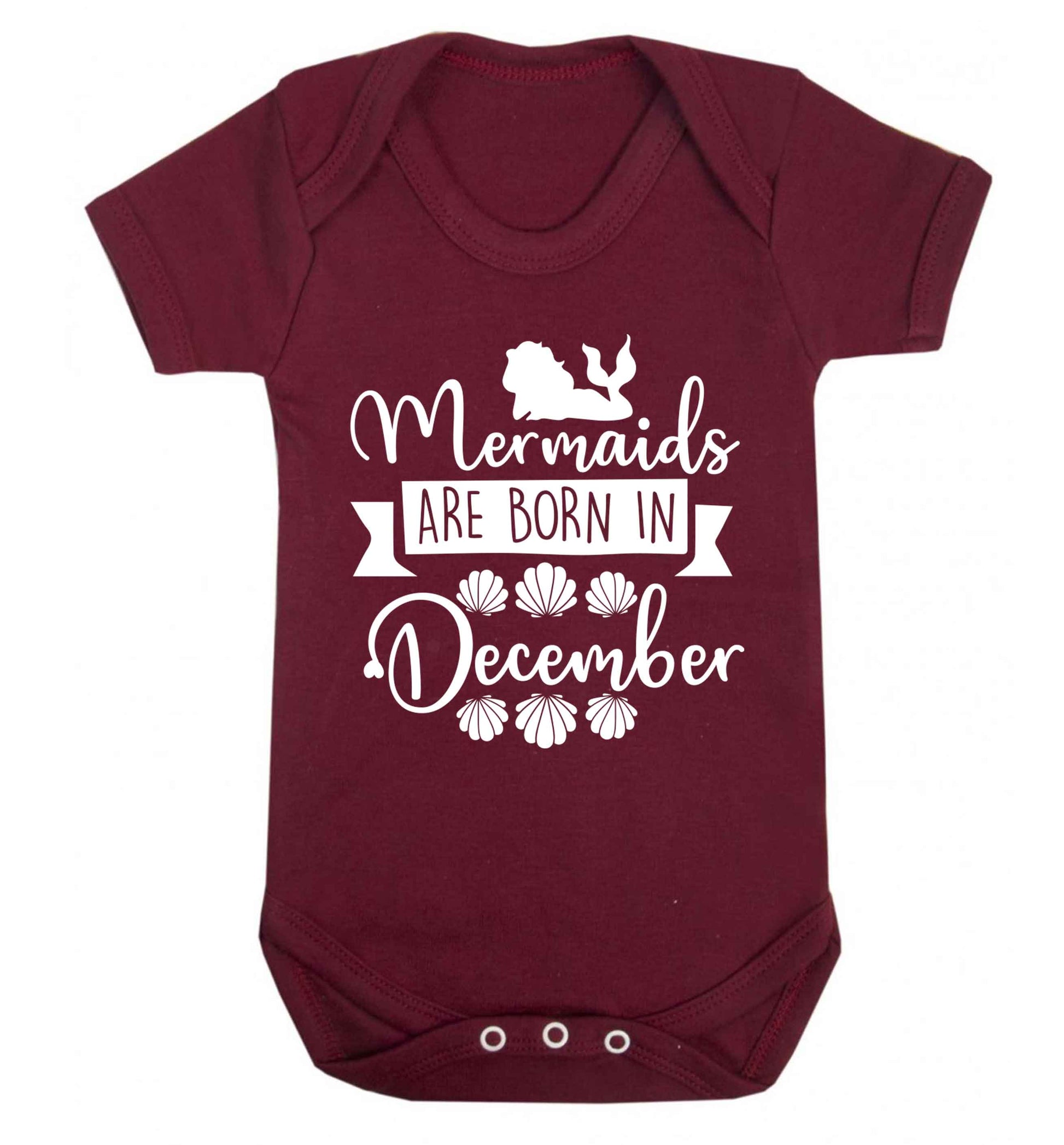 Mermaids are born in December Baby Vest maroon 18-24 months
