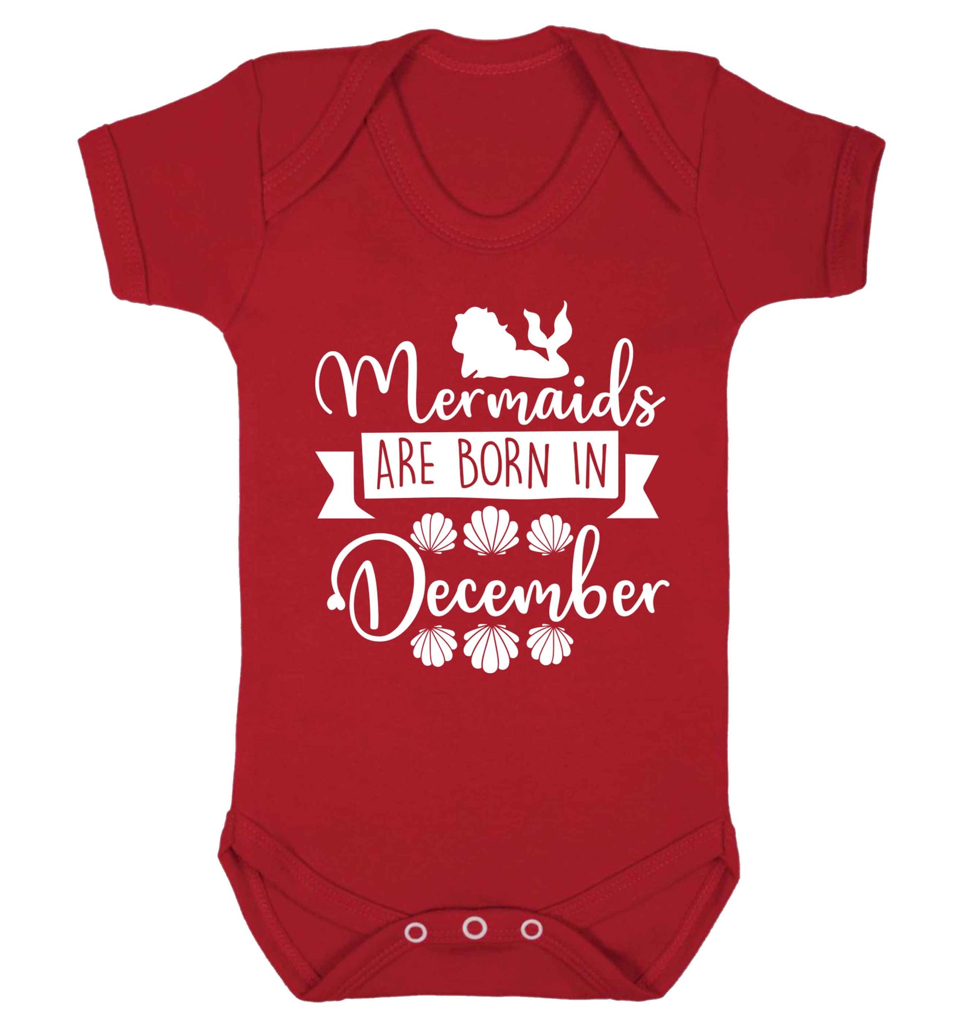 Mermaids are born in December Baby Vest red 18-24 months