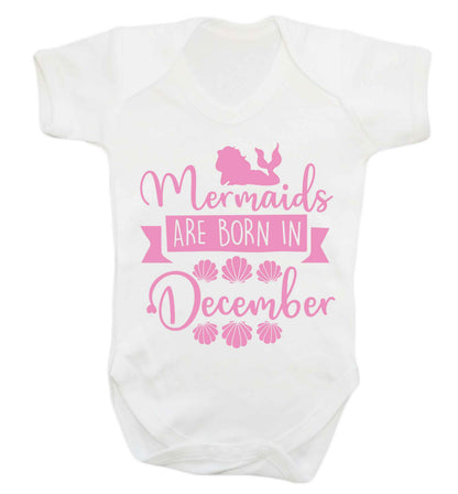 Mermaids are born in December Baby Vest white 18-24 months