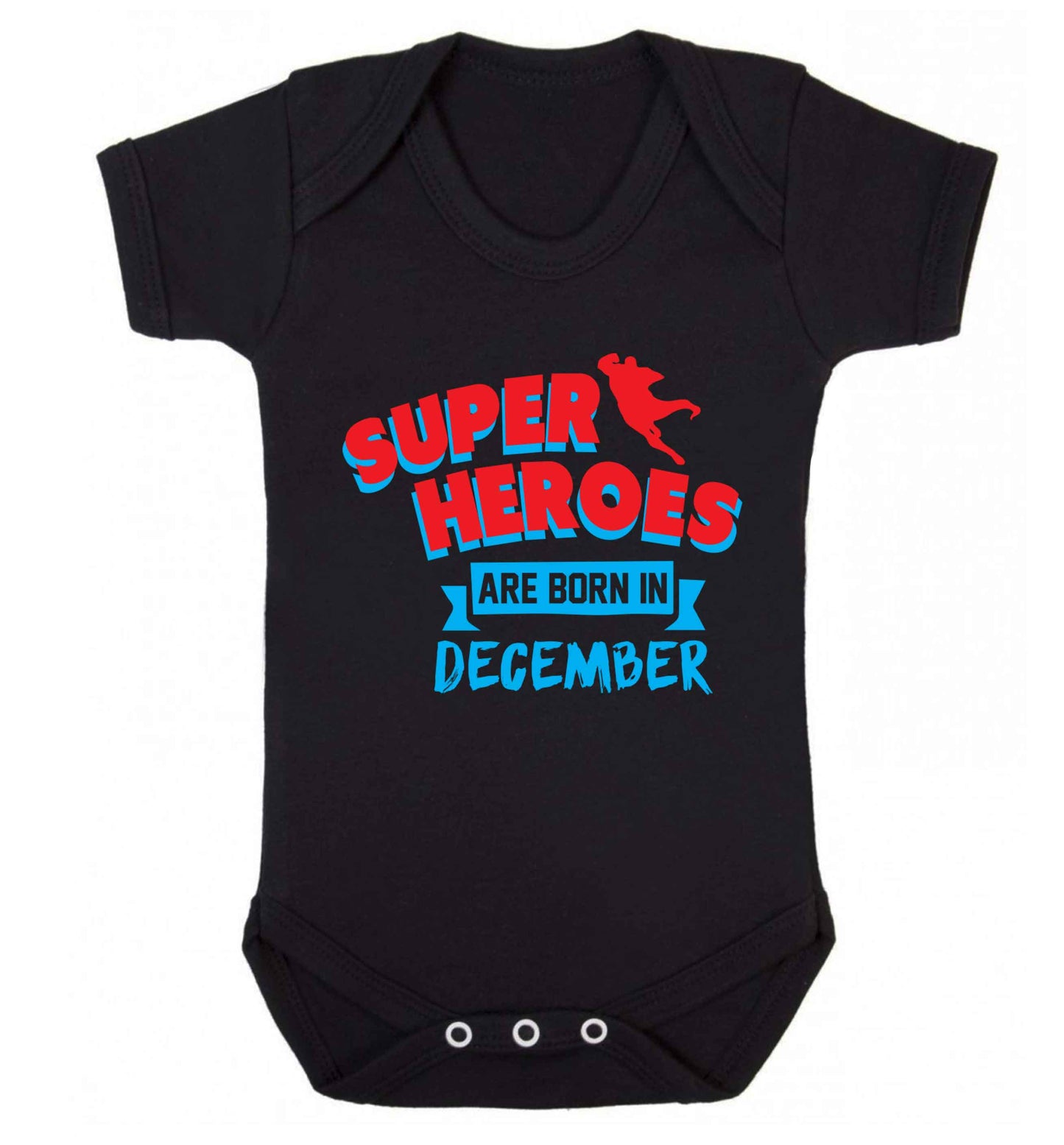 Superheroes are born in December Baby Vest black 18-24 months