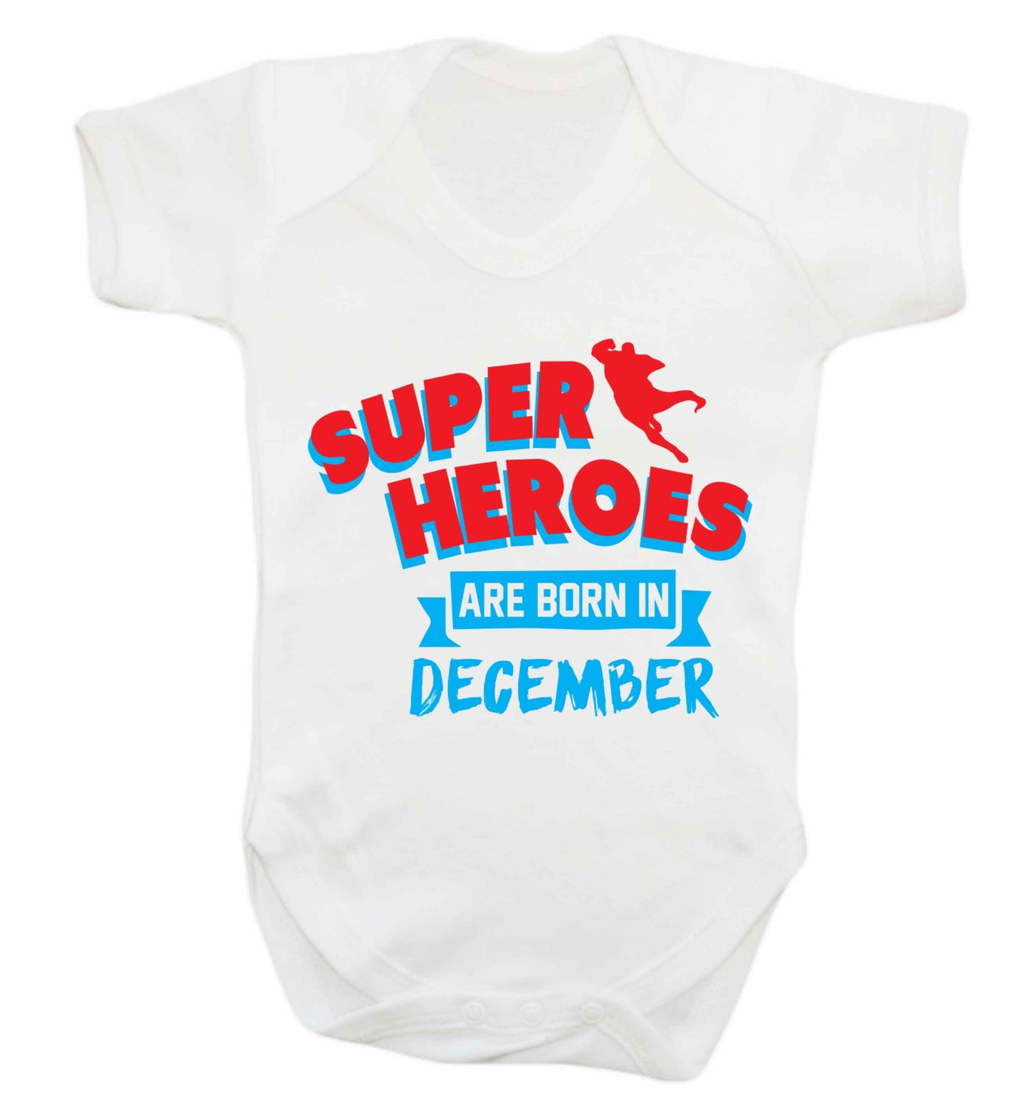 Superheroes are born in December Baby Vest white 18-24 months