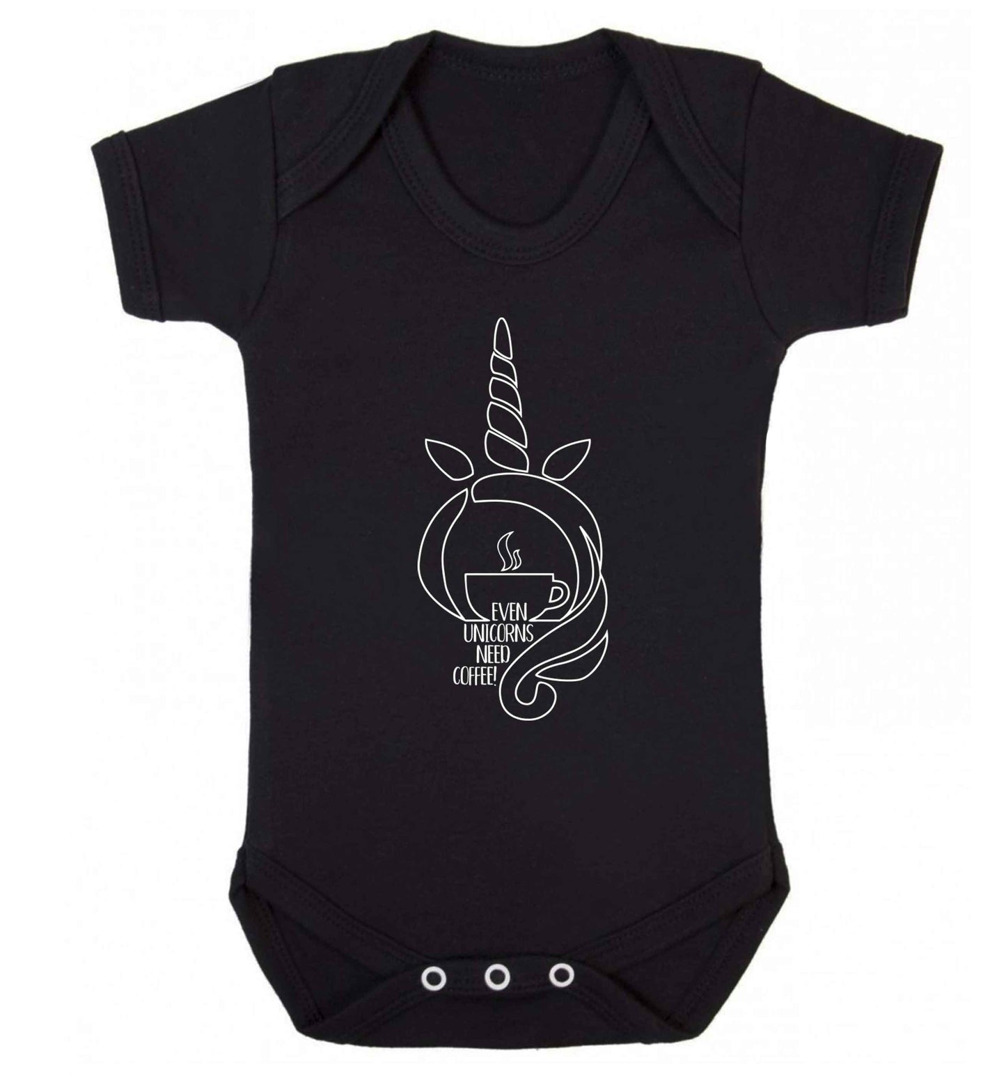 Unicorns need coffee too Baby Vest black 18-24 months