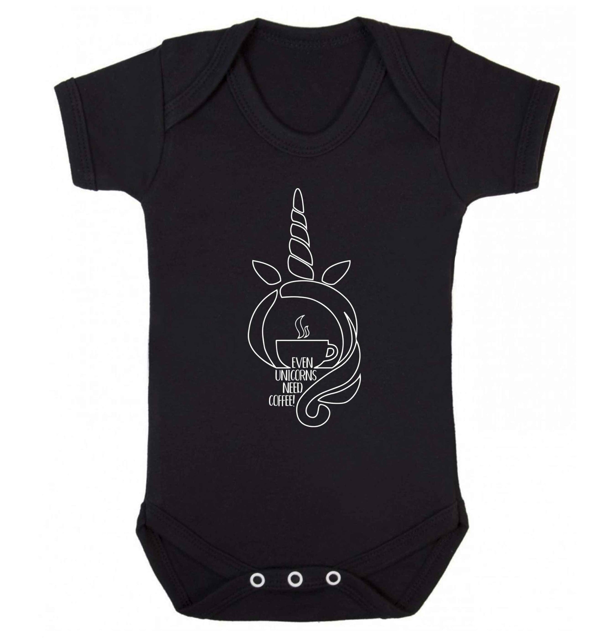 Unicorns need coffee too Baby Vest black 18-24 months
