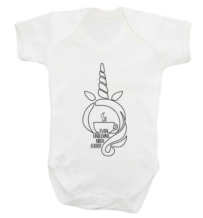 Unicorns need coffee too Baby Vest white 18-24 months