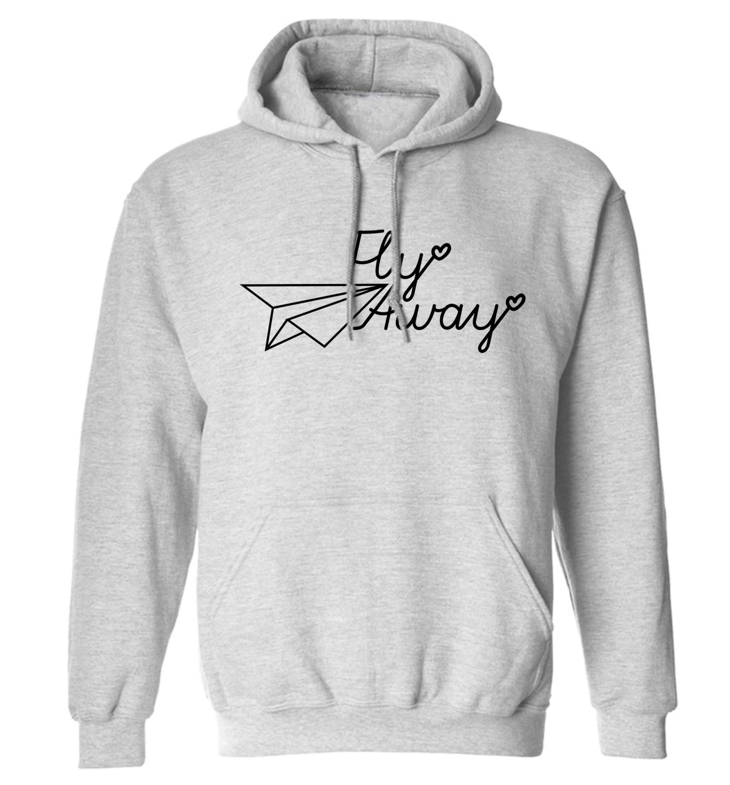 Fly away adults unisex grey hoodie 2XL