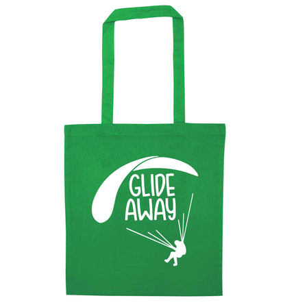 Glide away green tote bag