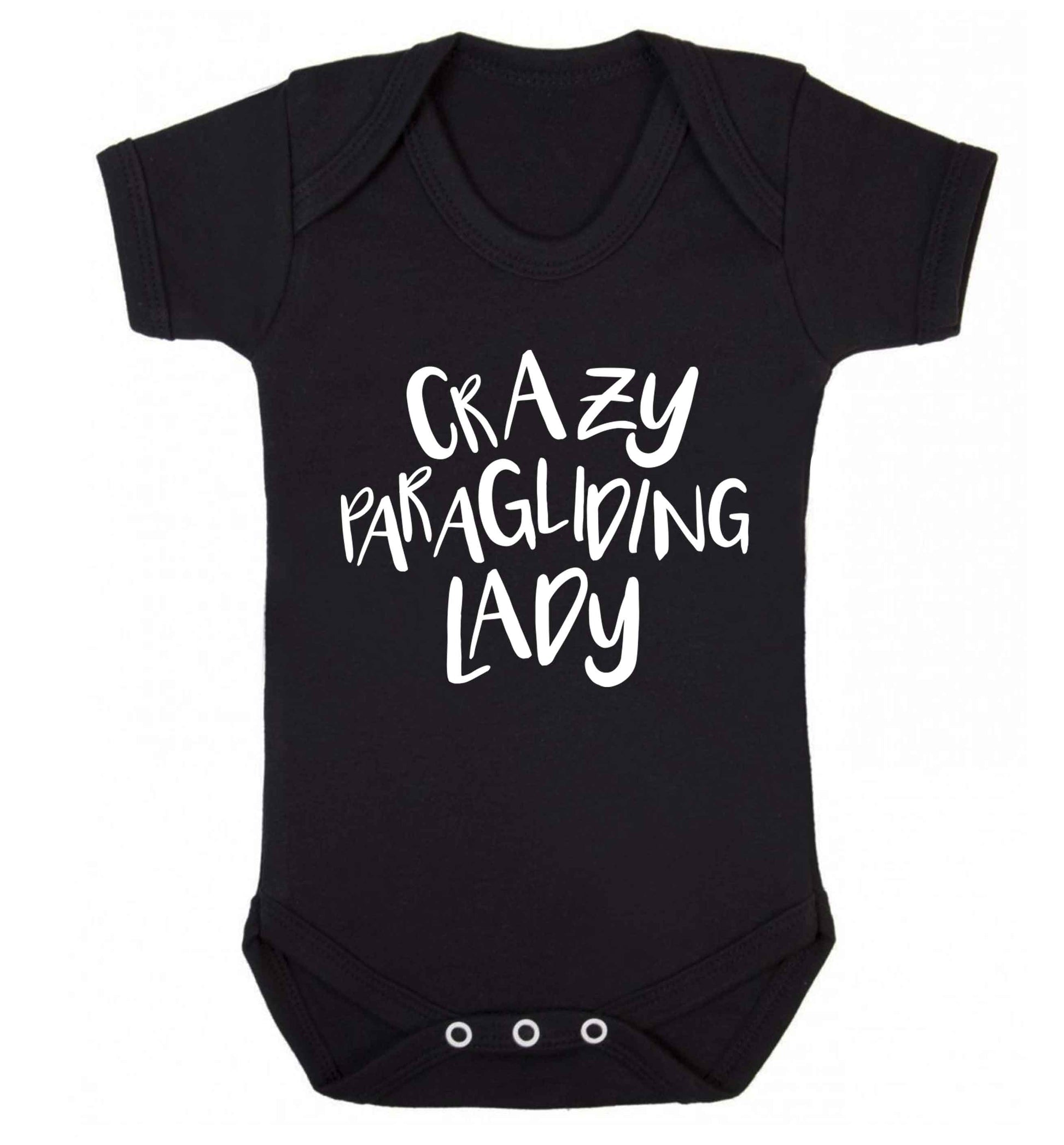 Crazy paragliding lady Baby Vest black 18-24 months