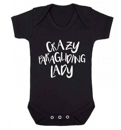 Crazy paragliding lady Baby Vest black 18-24 months