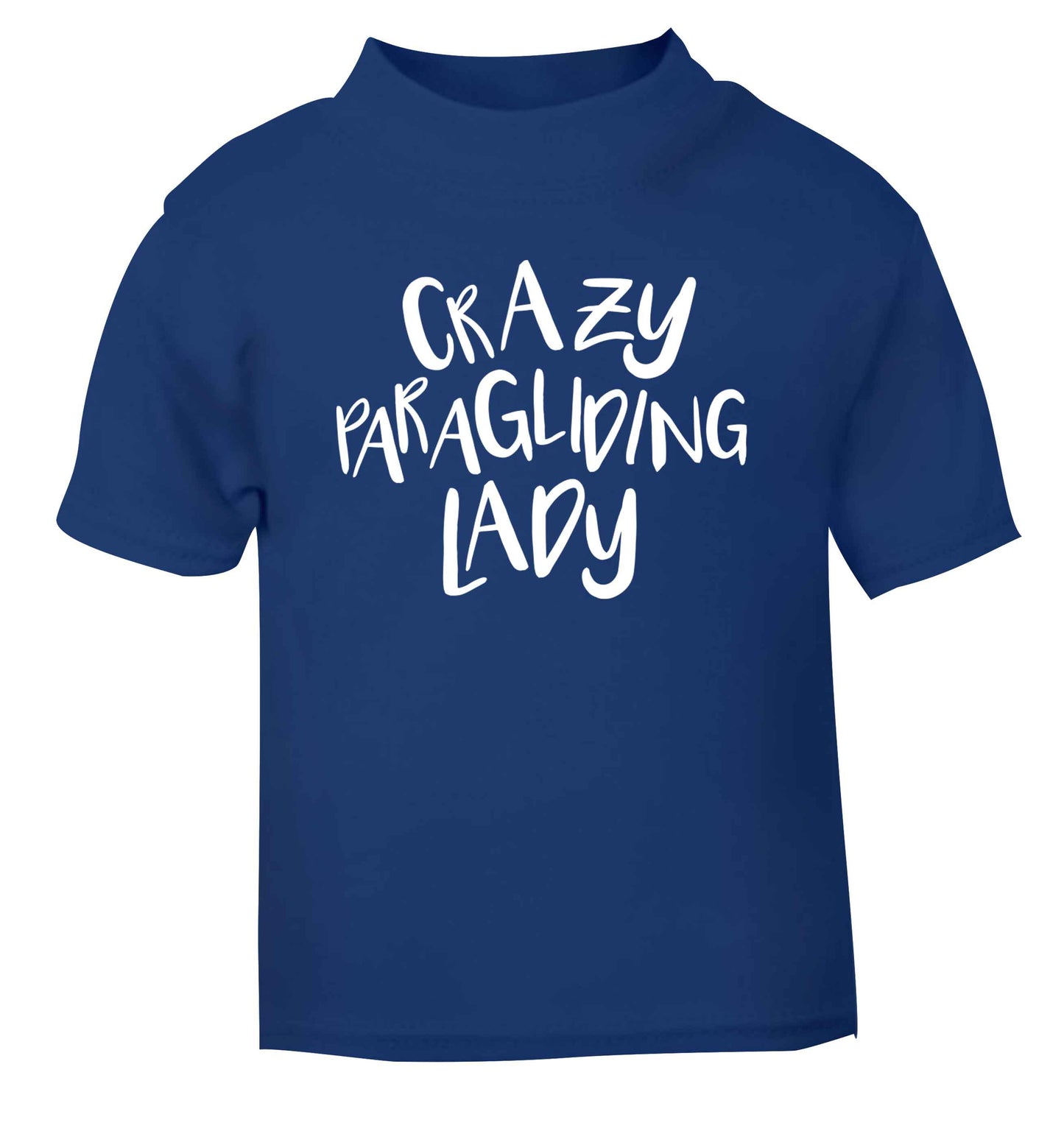 Crazy paragliding lady blue Baby Toddler Tshirt 2 Years