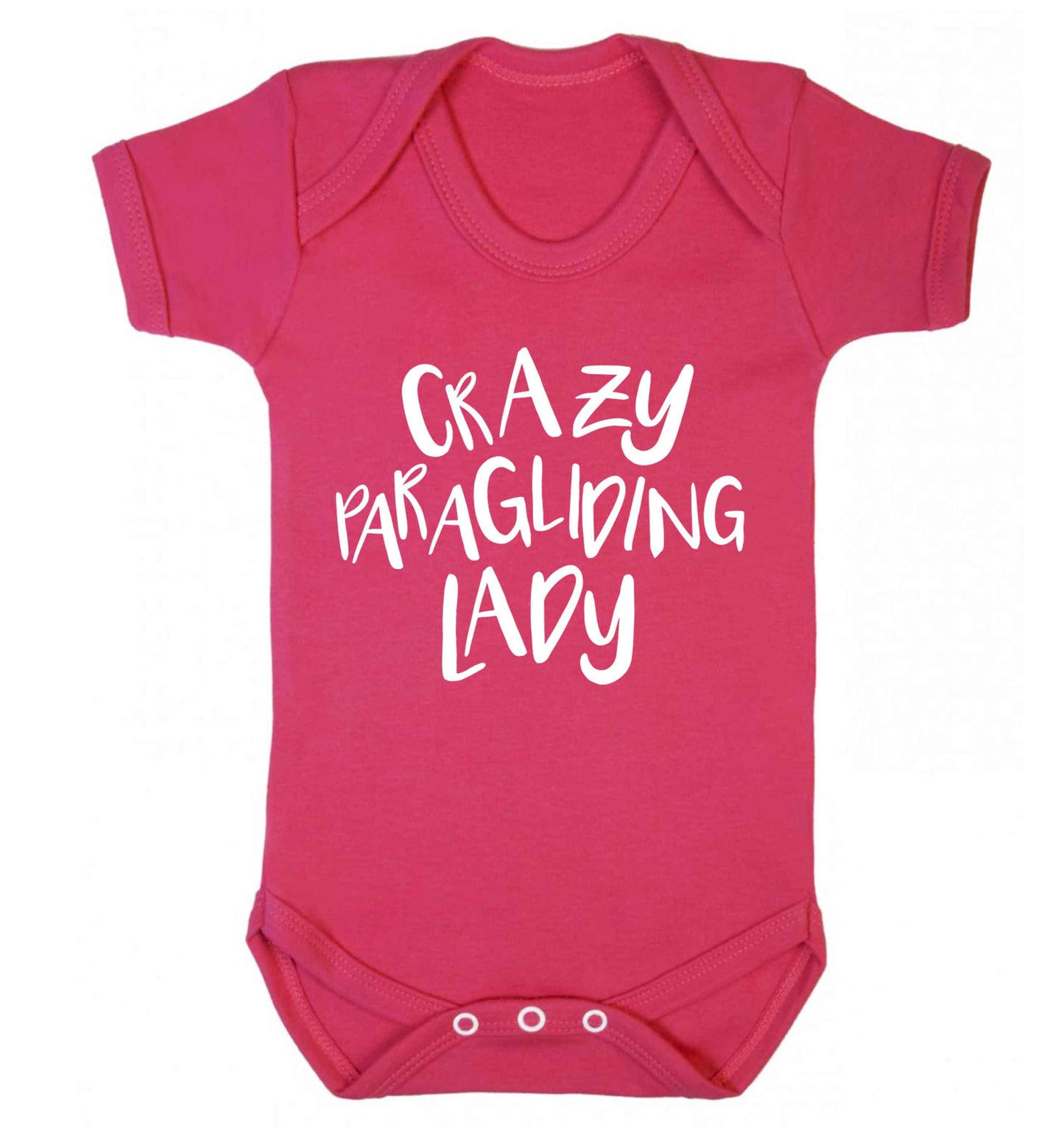 Crazy paragliding lady Baby Vest dark pink 18-24 months