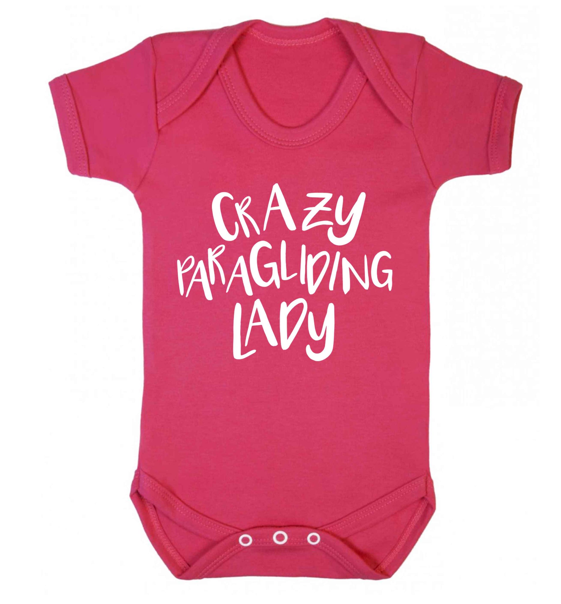 Crazy paragliding lady Baby Vest dark pink 18-24 months