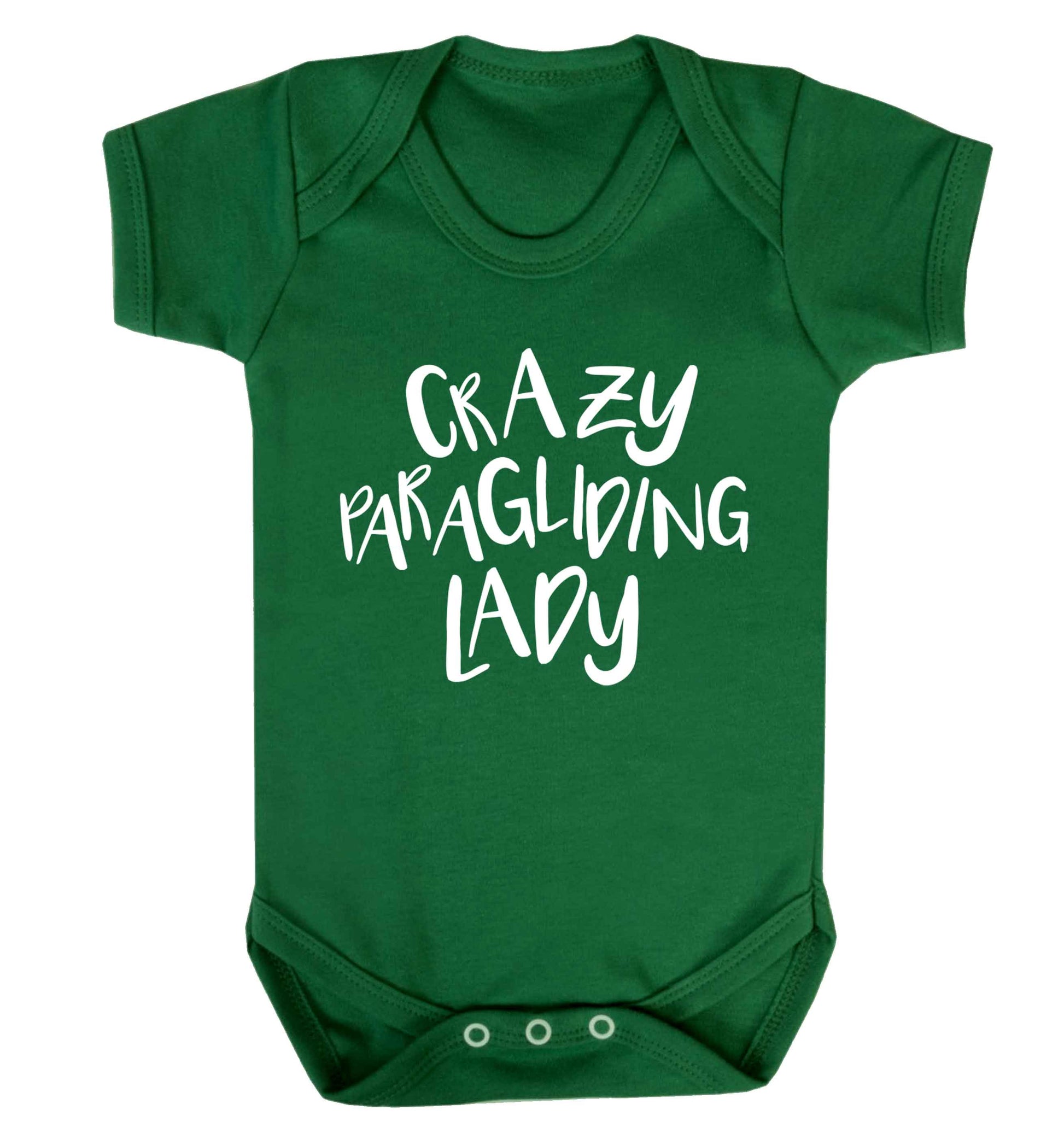 Crazy paragliding lady Baby Vest green 18-24 months