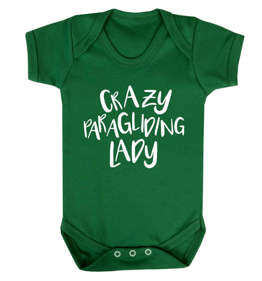 Crazy paragliding lady Baby Vest green 18-24 months