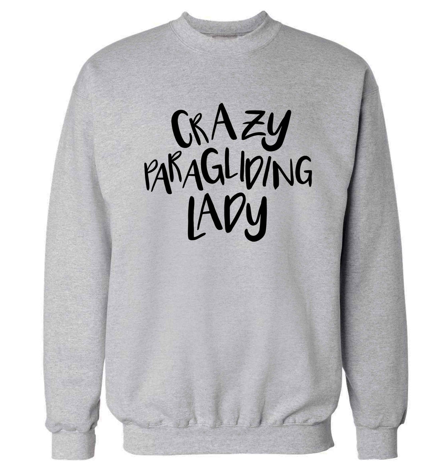 Crazy paragliding lady Adult's unisex grey Sweater 2XL