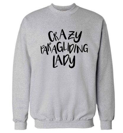 Crazy paragliding lady Adult's unisex grey Sweater 2XL