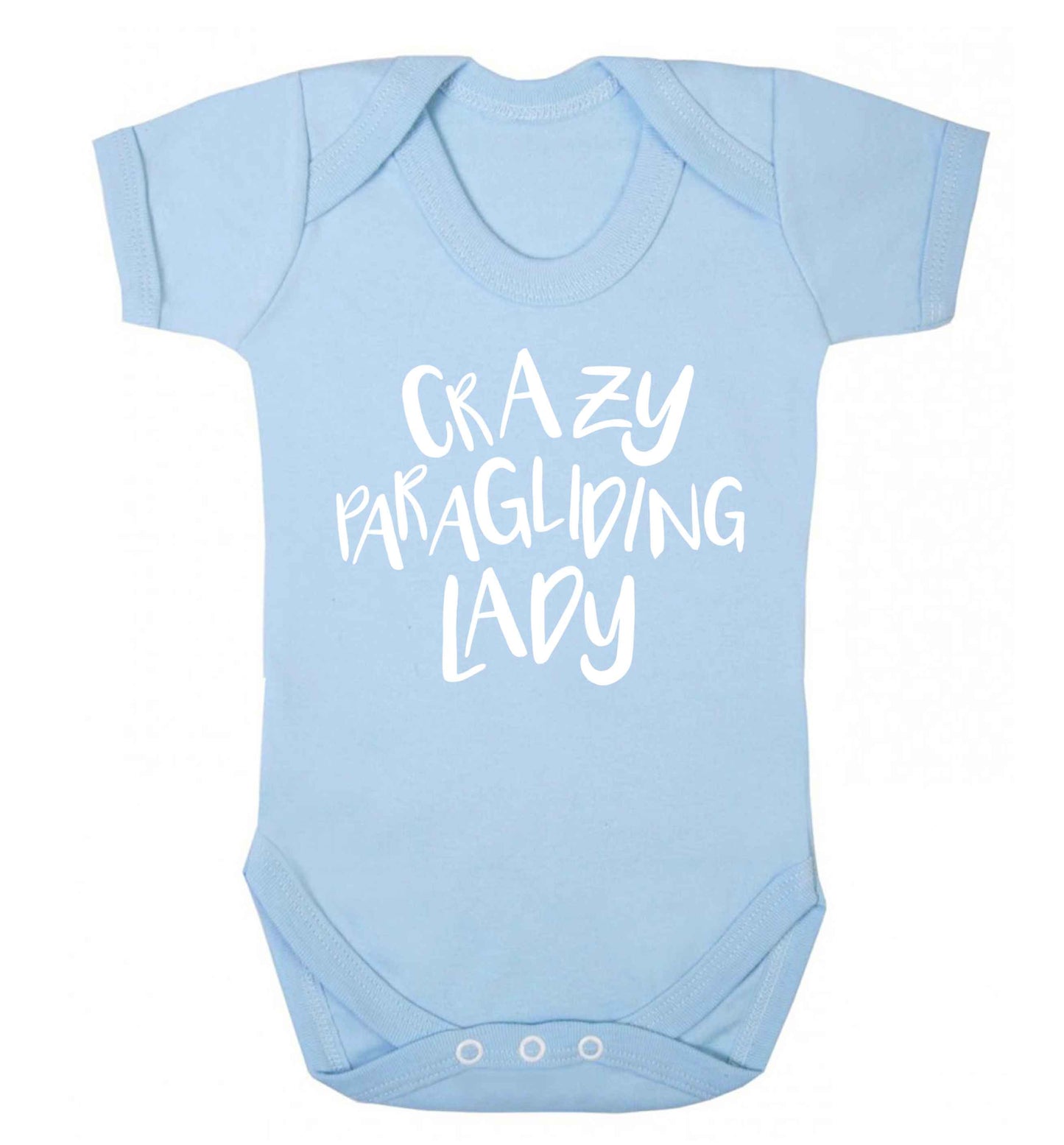 Crazy paragliding lady Baby Vest pale blue 18-24 months